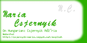 maria csjernyik business card